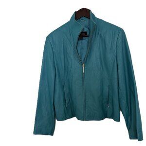 Wilsons Leather Pelle StudioTurquoise Soft Leather Jacket Sz XL EUC